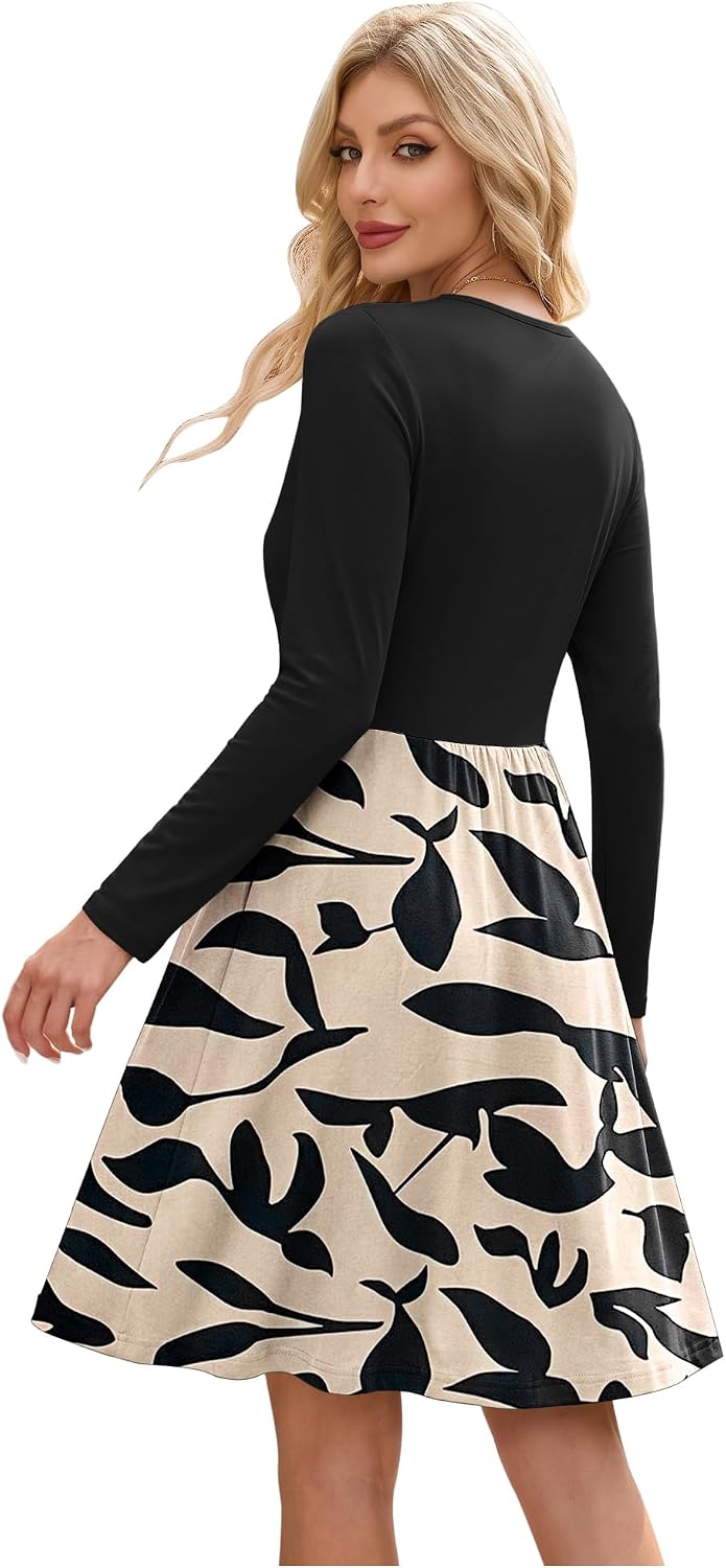 AUSELILY Wrap Dress for Women UK Autumn Winter with Pockets - Image 4