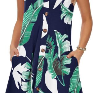 WNEEDU Women’s Summer Beach Dress Spaghetti Strap V Neck Mini Sundress
