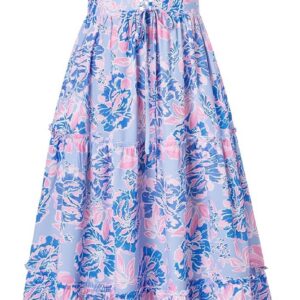 GRACE KARIN Womens Summer Floral Maxi Dresses A-Line Spaghetti Strap Beach Dresses Boho Casual