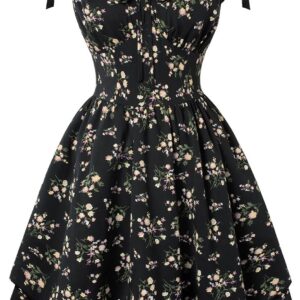 SCARLET DARKNESS Floral Mini Dress for Women Graduation Corset Sundress