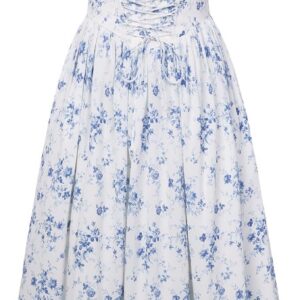 SCARLET DARKNESS Summer Dresses for Women UK Floral Milkmaid Corset Dress