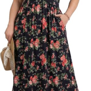 Plus Size Dresses for Women Short Ruffle Sleeve V Neck Maxi Dress Holiday