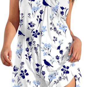 Midi Dress Women’s Summer Italian Light Airy Beach Dress Long Summer Dress Festive Dress Loose V-Neck Curvy Fashion Boho Clothing Floral A-line Midi Dress Summer Dress