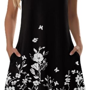 Zeagoo Womens Summer Dress 2026 Sleeveless Casual A-Line Tshirt Sundresses