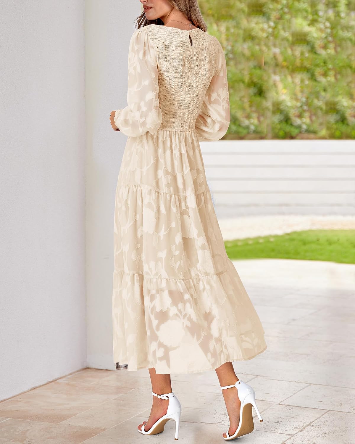 BTFBM Wedding Guest Dresses for Women Fall Fashion 2025 Casual Long Sleeve Floral Maxi Boho Homecoming Dress - Image 7