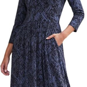 Roman Originals Maxi Dress with Pockets for Women UK Ladies Stretchy Jersey Midi Elasticated Gathered High Waist Skater Swing Fit Flare Office Work Smart Casual Boho