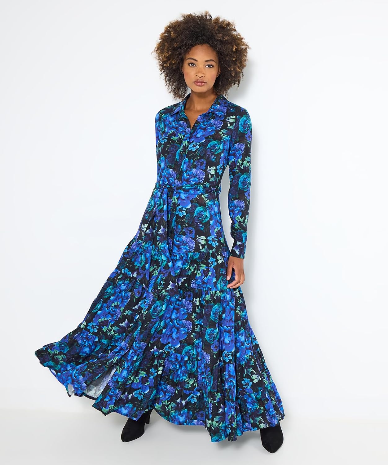 Joe Browns Women's Blue Print Floral Maxi Shirt Dress Dress - Image 6