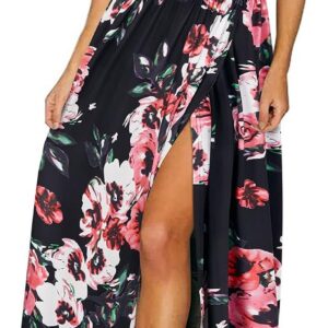 Newshows Women’s Summer V Neck Spaghetti Strap Sleeveless Casual Split Long Maxi Dress