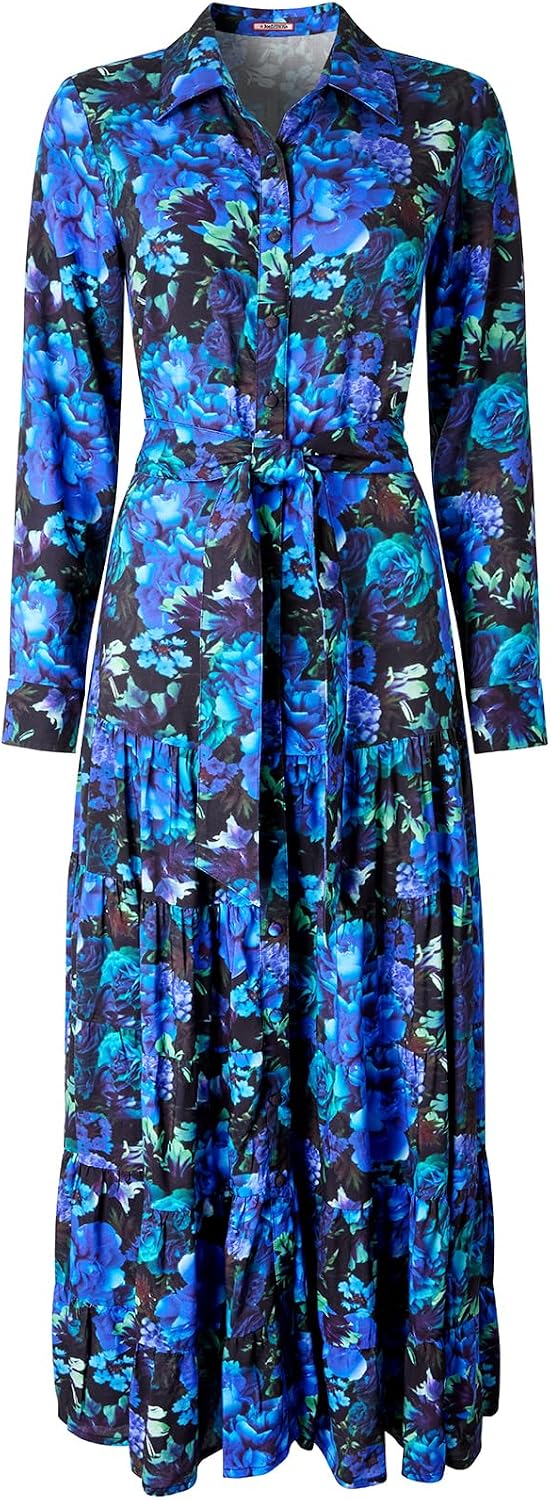 Joe Browns Women's Blue Print Floral Maxi Shirt Dress Dress - Image 4
