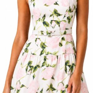 RIHOAS Womens Floral Boho Summer Dress Spaghetti Tie Strap A-Line Mini Smocked Sundress