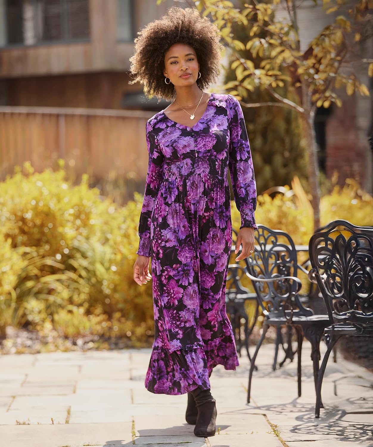 Joe Browns Women's Dark Floral Print Jersey Maxi Dress Dress - Image 7