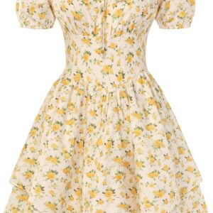 SCARLET DARKNESS Women Mini Summer Corset Dress Puff Sleeves Short Dress
