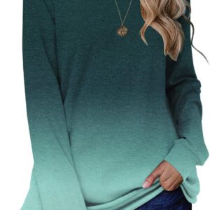 Magritta Women Long Sleeve Jumpers Crew Neck T Shirt Blouse Color Block Pullover Tops