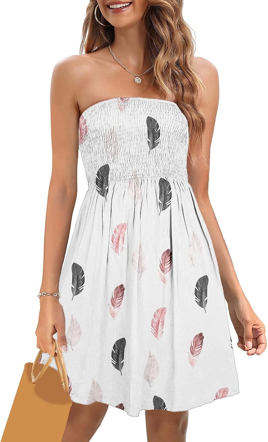 Bandeau Dress Strapless Dresses for Women UK Beach Summer Boob Tube Dress - Image 2