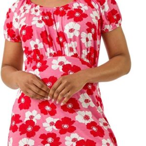 Roman Originals Women Gathered Chest Dress Ladies Stretchy Fit & Flare Swing Tea A Line Skater Waist Ruched Knee Length Midi Smart Casual Work Going Out Party