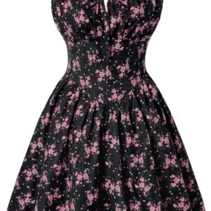 SCARLET DARKNESS Women’s Floral Corset Dress, Mini Sundress 2026, Sweety Graduation Dress