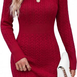 heekpek Womens Jumper Dress Autumn Winter Long Sleeve Dresses