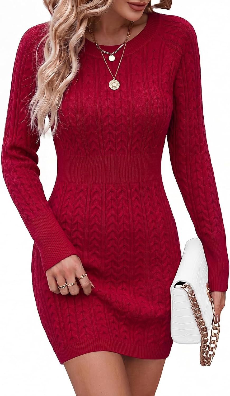 heekpek Womens Jumper Dress Autumn Winter Long Sleeve Dresses
