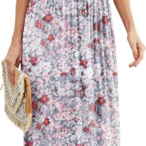 GRECERELLE Womens Maxi Dress Ladies’ Summer Casual Short Sleeve Long Dresses with Pocket for Daily, Holiday, Travel, Maternity