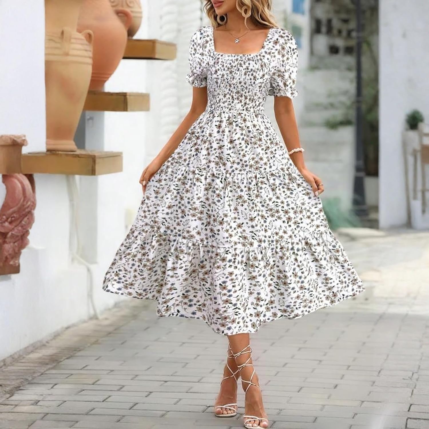 Summer Dress Floral Dress Elegant Casual Holiday Vacation Travel Beach - Image 2