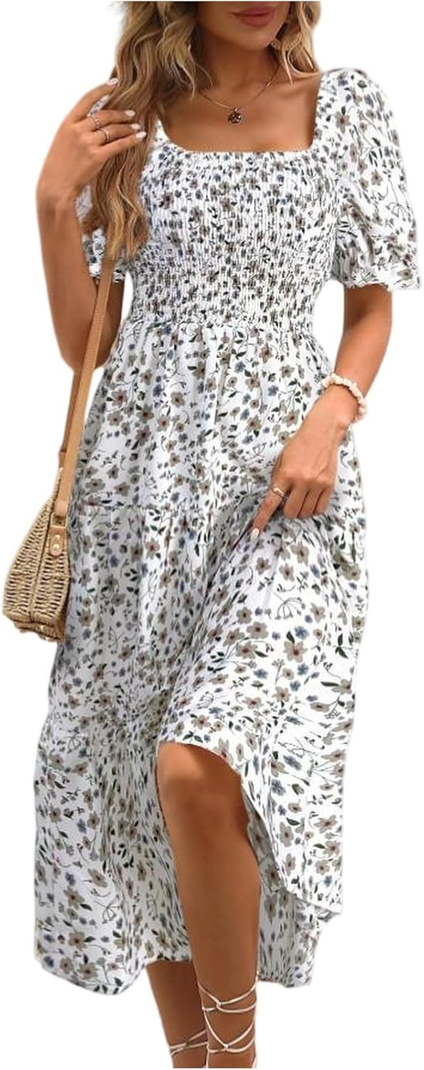 Summer Dress Floral Dress Elegant Casual Holiday Vacation Travel Beach