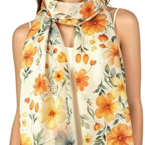 Women’s Silk and Cotton Scarf – Elegant Lightweight Scarf for All Seasons | Floral, Animal or Geometric Pattern | Chic Gift Idea
