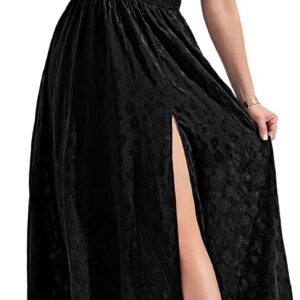 EYWOL Women’s Plus Size 2025 Chiffon Maxi Dress V Neck Elastic Waist Long Flowy Dresses for Wedding Guest