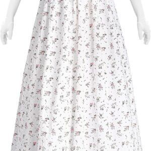 NSPSTT Women Regency Dresses Puff Sleeves Empire Waist Victorian Dresses Tea Party Gown Vintage Dress Empire Waist Dress Victorian Abendkleid with Gloves