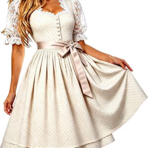 Generisch 2026 Sleeveless French Country Style Dress with Apron – Casual Summer Dress for Garden Parties Everyday Leisure Airy Jersey Dress with Floral Print Ideal for Warm Days