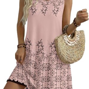 Zeagoo Womens Summer Dress 2026 Sleeveless Casual A-Line Tshirt Sundresses