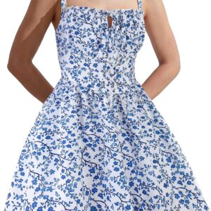Women’s Summer Mini Dress 2026 Cute Corset Floral Milkmaid Dress