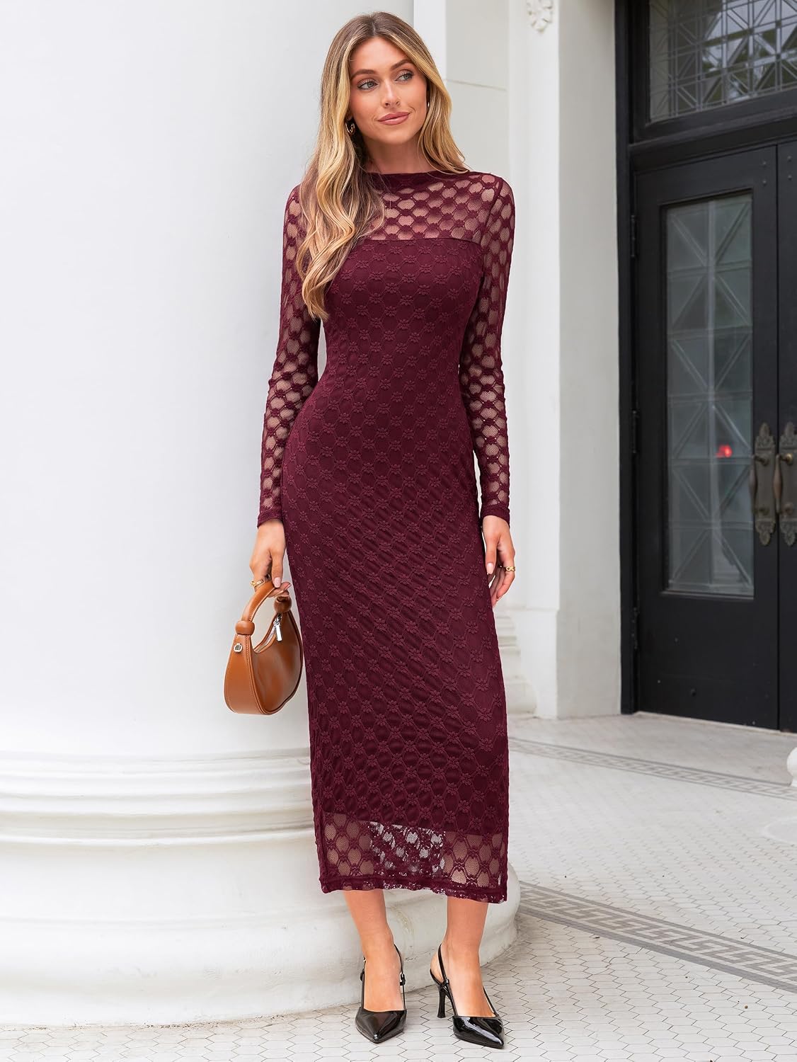 Simplee Womens Long Sleeve Fall Wedding Guest Formal Maxi Dress - Image 7