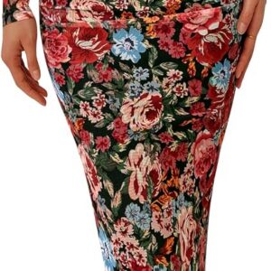 PRETTYGARDEN Women’s Long Sleeve Bodycon Dresses 2025 Fall Sexy Floral Mesh Slit Ruched Tight Maxi Wedding Guest Dress