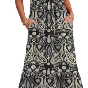 AUSELILY Women Sleeveless Maxi Dress with Pockets