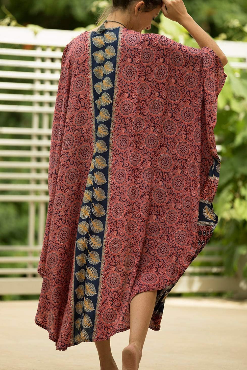 Women's Boho Kimono Long Cardigan Roomy Loungewear Oversized Kaftan Beach Dress Cover Ups Robes - Image 4