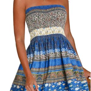 Summer Dresses For Women Strapless Bandeau Dress Sleeveless Sundress