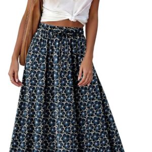 KISSMODA Maxi Skirt for Women Summer Long Skirts Casual Vacation Boho Skirt