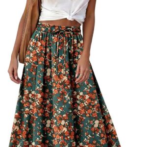 KISSMODA Maxi Skirt for Women Summer Long Skirts Casual Vacation Boho Skirt