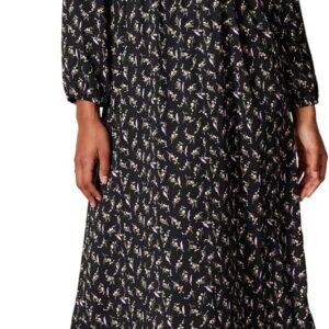 Amazon Essentials Women’s Lightweight Long-Sleeve V-Neck Midi Wrap Dress (Available in Plus Size)