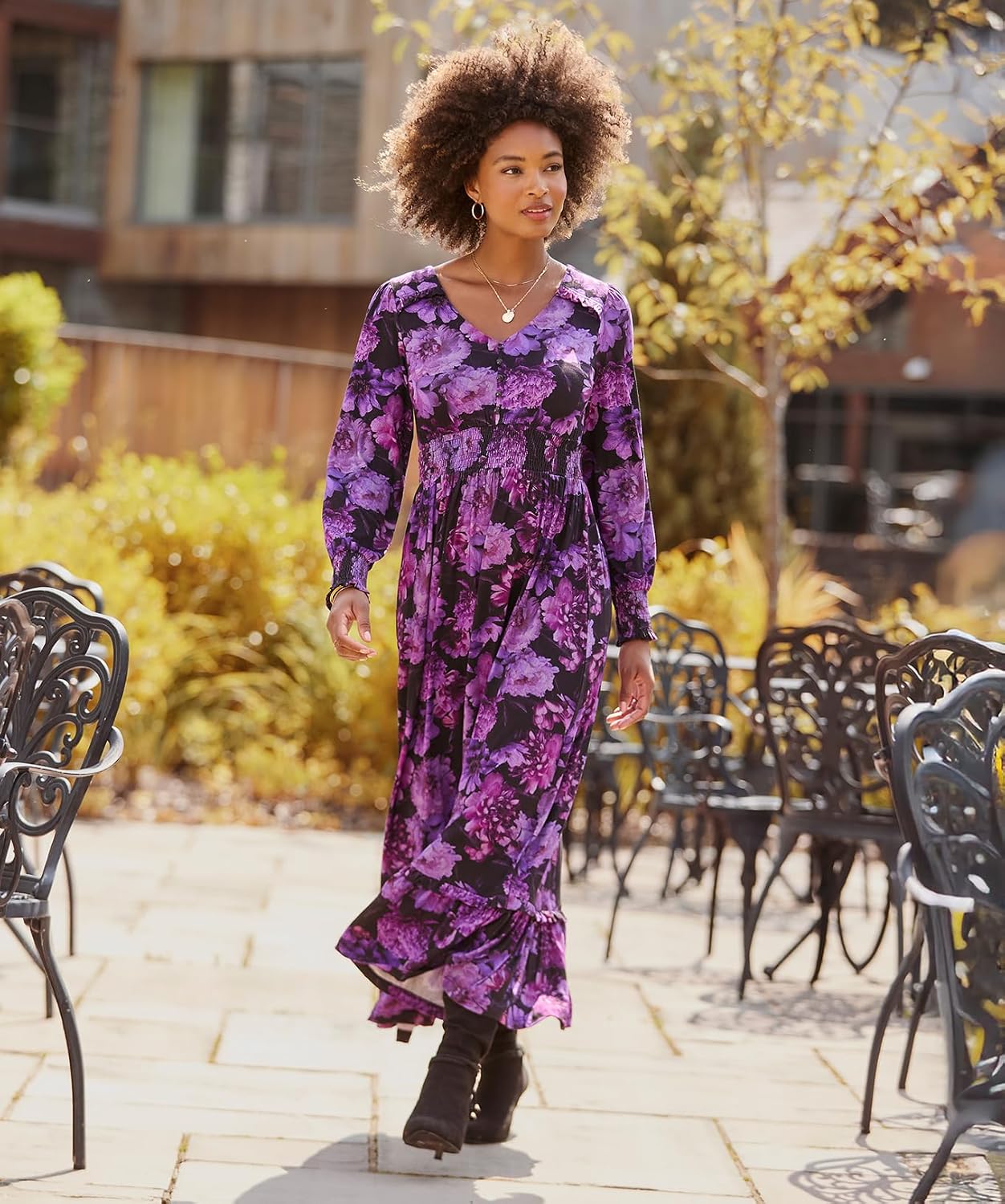 Joe Browns Women's Dark Floral Print Jersey Maxi Dress Dress - Image 2