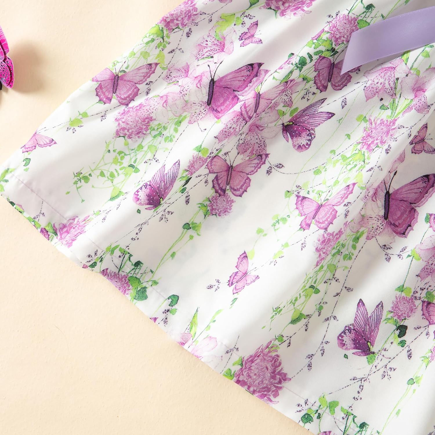 Kids Girls Dress and Cardigan Set Butterfly Floral Sleeveless Tank Sundress Solid Long Sleeve Ruffle Coat Girl Autumn Spring Clothes 2Pcs Outfit - Image 5