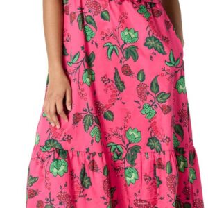 Amazon Essentials Women’s Fit And Flare Cotton Sateen Empire Waist Sweetheart Neck Tiered Maxi Dress