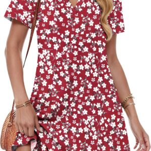 MOLERANI Womens Summer V Neck Short Sleeve Dresses