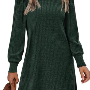 Zeagoo Autumn Dresses for Women UK Puff Jumper Dress Long Sleeve Dress