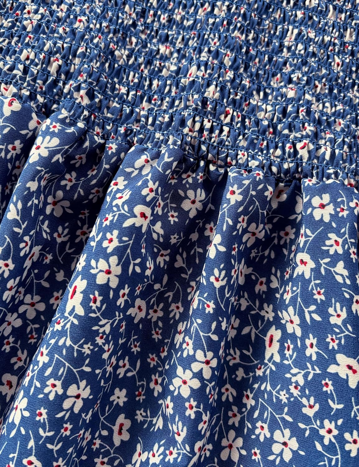 Maternity Summer Floral Midi Bodycon Dresses, Short Puff Sleeve Square Neck Ruffle Hem Mermaid Baby Shower Dress - Image 4