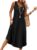 WIHOLL Summer Dresses for Women UK Ladies Sleeveless Dress Womens Button Front Beach Sundresses with Pockets Midi Length Dresses