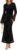 Womens Maxi Dress Sexy Long Sleeve Floral Mesh Long Dresses Elegant Crew Neck Ruched Bodycon Dress Fall Formal Wedding Guest Evening Gown for Cocktail Party Club
