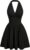 GORGLITTER Women’s Flowy Halter Neck Mini Dresses Ruffle Skater Dress
