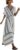 Zeiayuas Summer Dress for Women UK Striped Shirts Dresses Boho Beach Maxi Dresses V Neck Half Sleeve Oversized Tunic Baggy Casual Long Dress Floaty Summer 3/4 Sleeve Sundress for Office Work