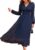 CUPSHE Women’s Fall V Neck Long Sleeve Maxi Dresses Smocked Waist Elegant Cocktail Wedding Guest Dress